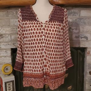 Lucky Brand 3/4 Sleeve Blouse